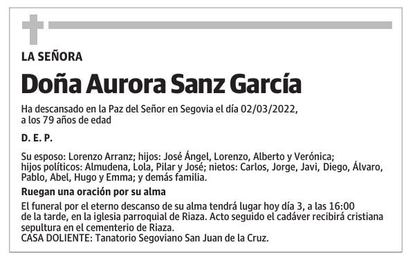 Doña Aurora Sanz García