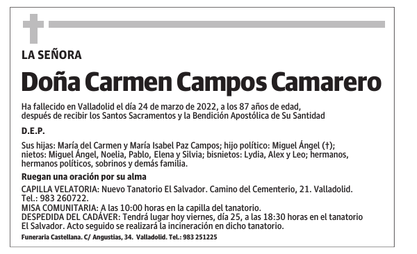 Doña Carmen Campos Camarero