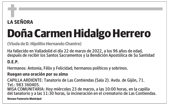 Doña Carmen Hidalgo Herrero