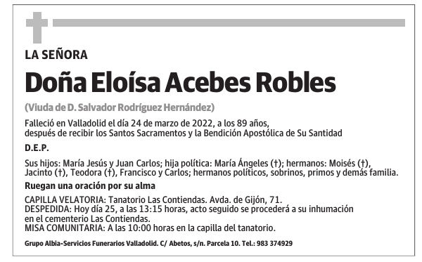Doña Eloísa Acebes Robles