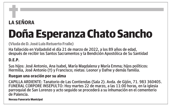 Doña Esperanza Chato Sancho