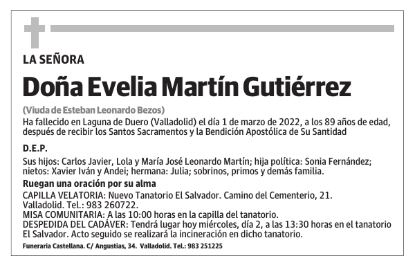 Doña Evelia Martín Gutiérrez