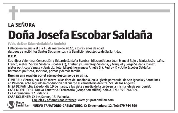 Doña Josefa Escobar Saldaña