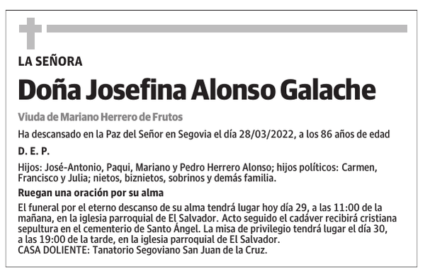 Doña Josefina Alonso Galache