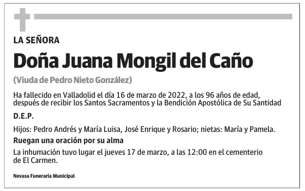 Doña Juana Mongil del Caño