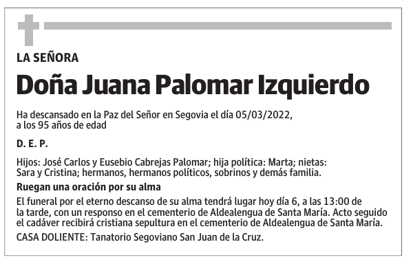 Doña Juana Palomar Izquierdo