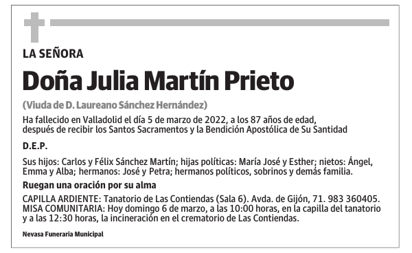 Doña Julia Martín Prieto