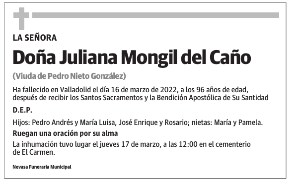 Doña Juliana Mongil del Caño