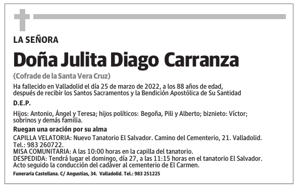 Doña Julita Diago Carranza