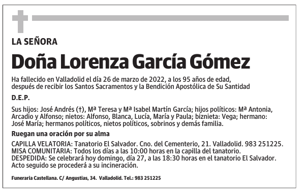 Doña Lorenza García Gómez