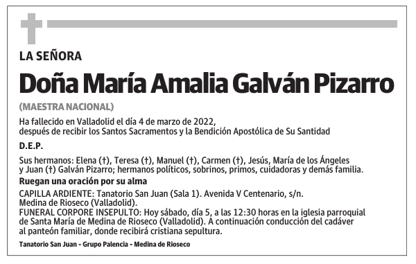 Doña María Amalia Galván Pizarro