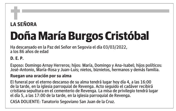 Doña María Burgos Cristóbal