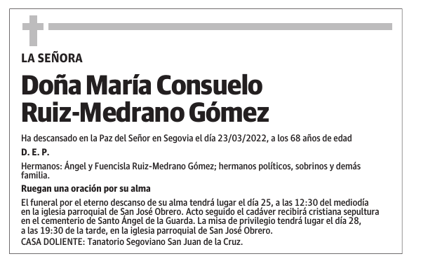 Doña María Consuelo Ruiz-Medrano Gómez