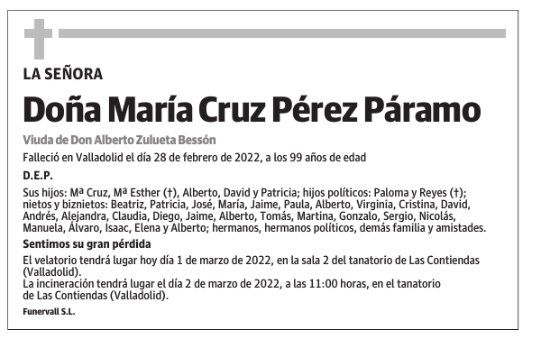 Doña María Cruz Pérez Páramo