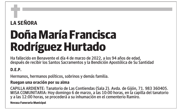 Doña María Francisca Rodríguez Hurtado