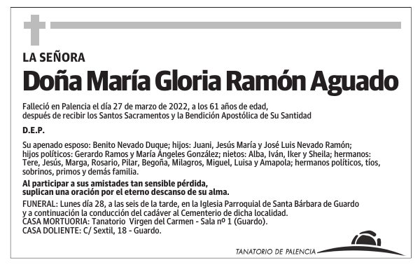 Doña María Gloria Ramón Aguado