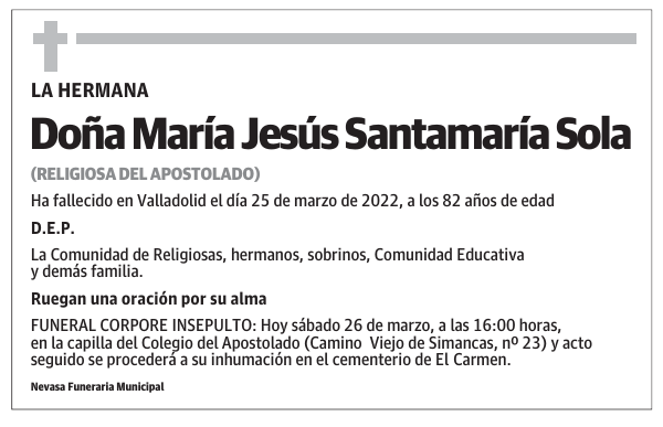 Doña María Jesús Santamaría Sola