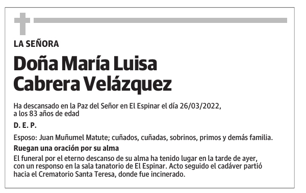 Doña María Luisa Cabrera Velázquez