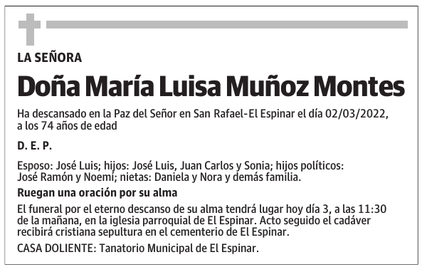 Doña María Luisa Muñoz Montes