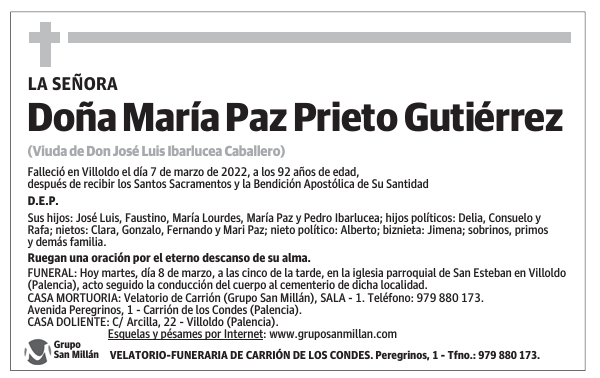 Doña María Paz Prieto Gutiérrez