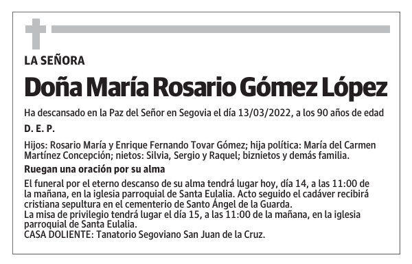 Doña María Rosario Gómez López