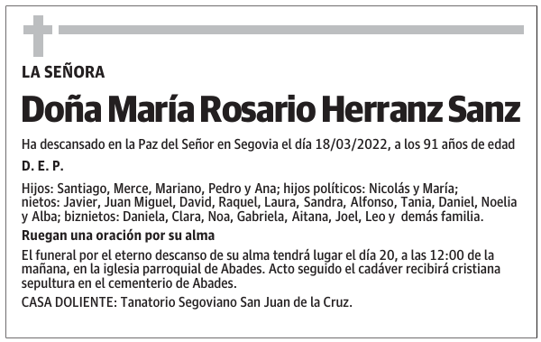 Doña María Rosario Herranz Sanz