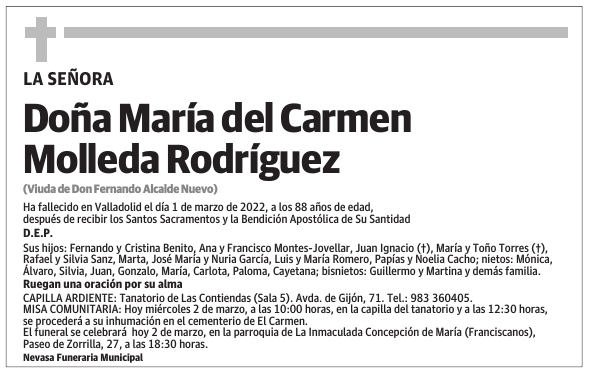 Doña María del Carmen Molleda Rodríguez