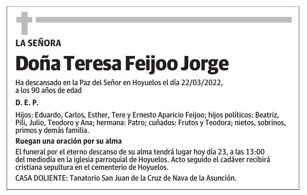 Doña Teresa Feijoo Jorge