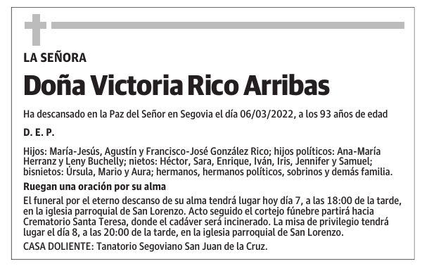Doña Victoria Rico Arribas
