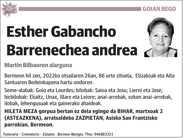 Esther Gabancho Barrenechea