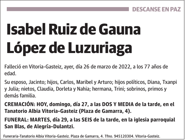 Isabel Ruiz de Gauna López de Luzuriaga