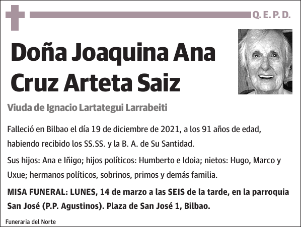 Joaquina Ana Cruz Arteta Saiz