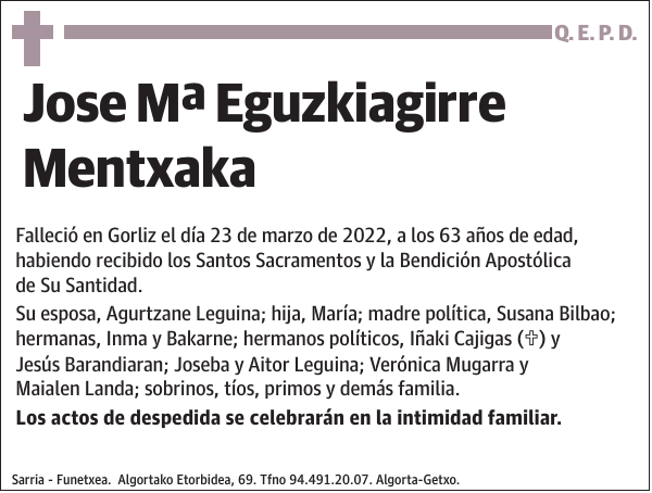 Jose Mª Eguzkiagirre Mentxaka