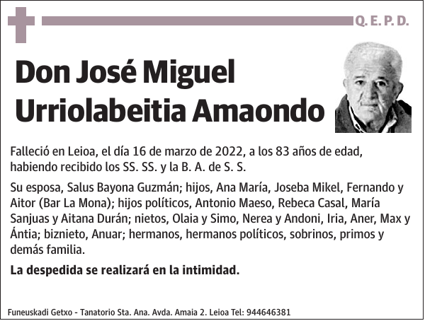 José Miguel Urriolabeitia Amaondo