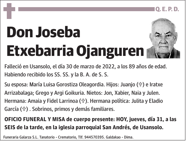 Joseba Etxebarria Ojanguren
