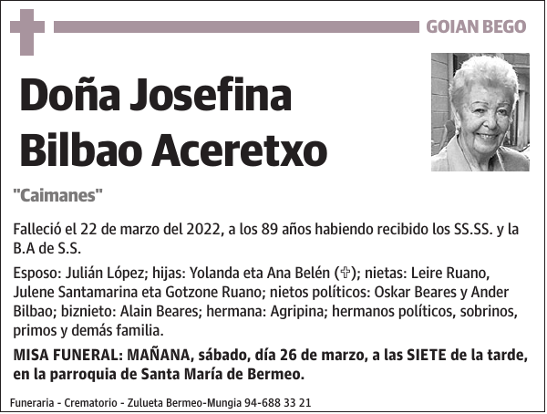 Josefina Bilbao Aceretxo