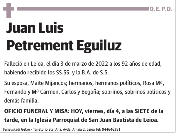 Juan Luis Petrement Eguiluz