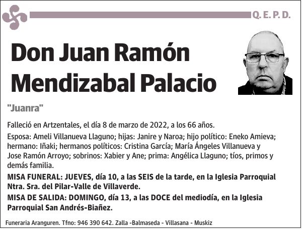 Juan Ramón Mendizabal Palacio