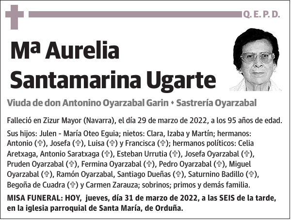 Mª Aurelia Santamarina Ugarte