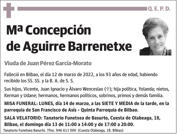 Mª Concepción de Aguirre Barrenetxe