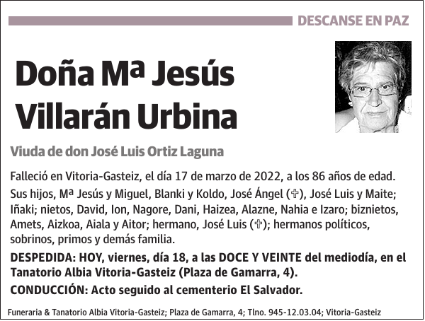 Mª Jesús Villarán Urbina