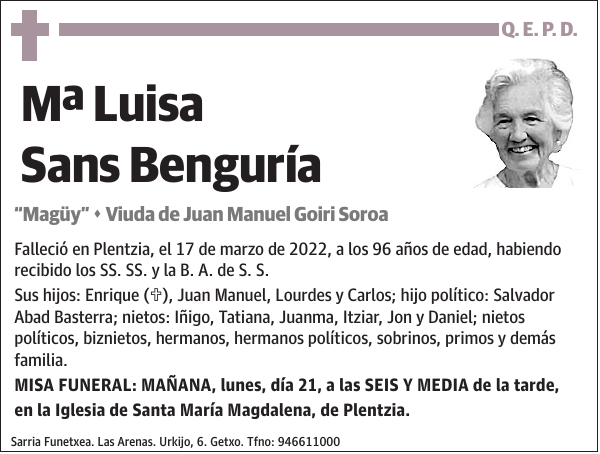 Mª Luisa Sans Benguría
