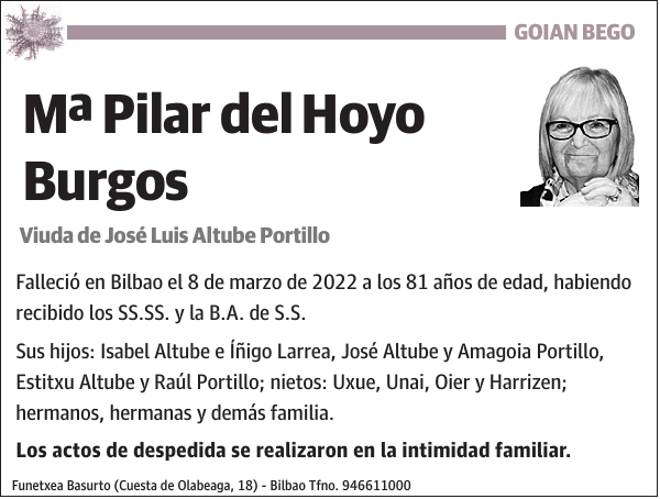 Mª Pilar del Hoyo Burgos