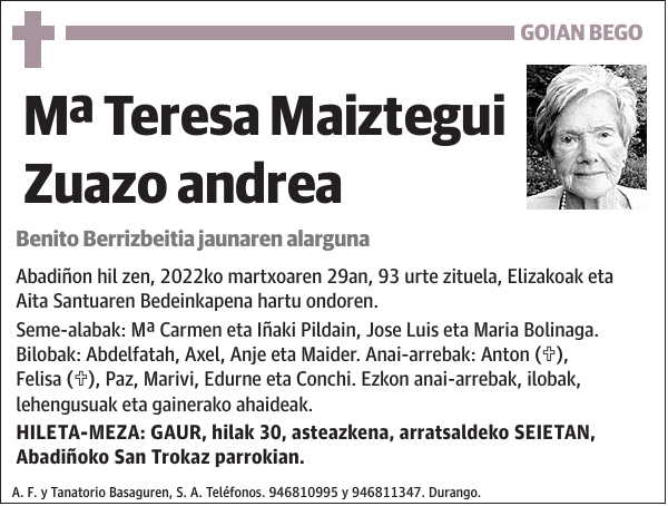 Mª Teresa Maiztegui Zuazo