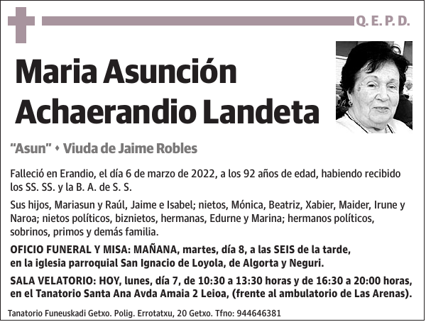 Maria Asunción Achaerandio Landeta