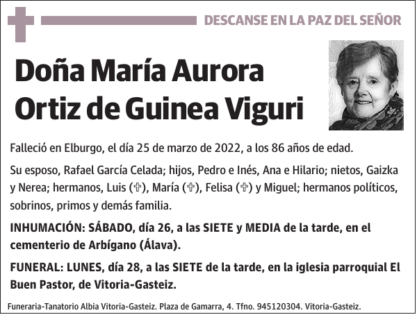 María Aurora Ortiz de Guinea Viguri