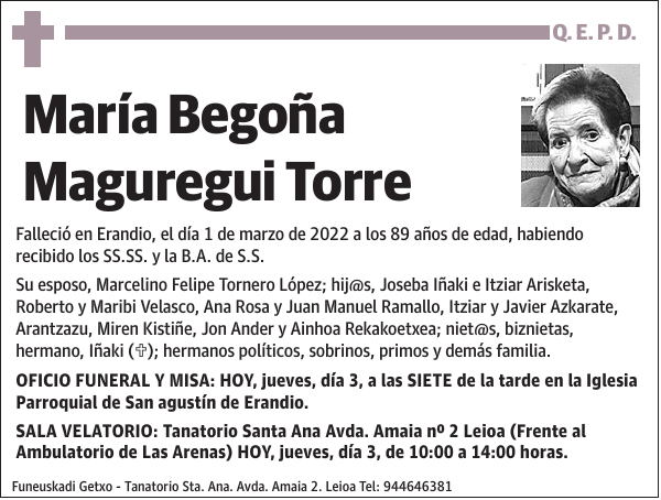 María Begoña Maguregui Torre