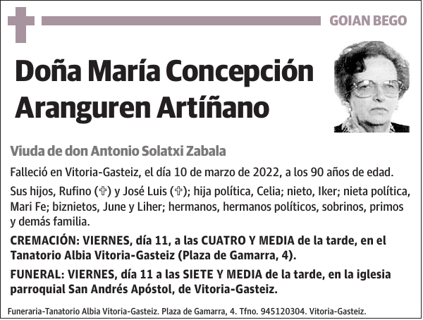 María Concepción Aranguren Artíñano