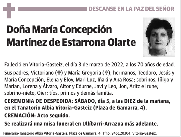María Concepción Martínez de Estarrona Olarte