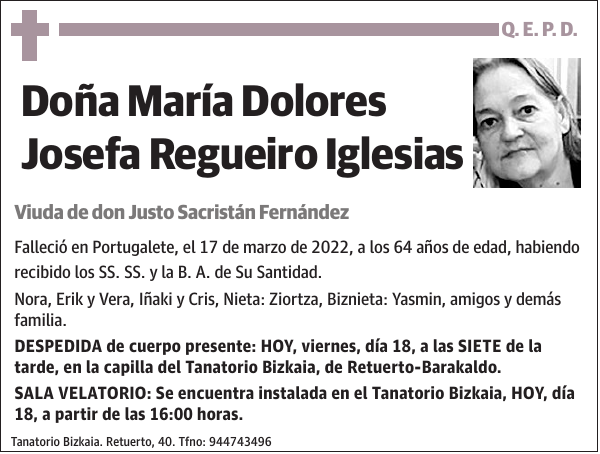 María Dolores Josefa Regueiro Iglesias